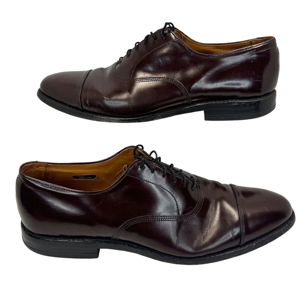 Allen Edmonds Park Avenue Oxford Shoes Leather Burgundy Dress Cap Toe Mens‎ 9 B